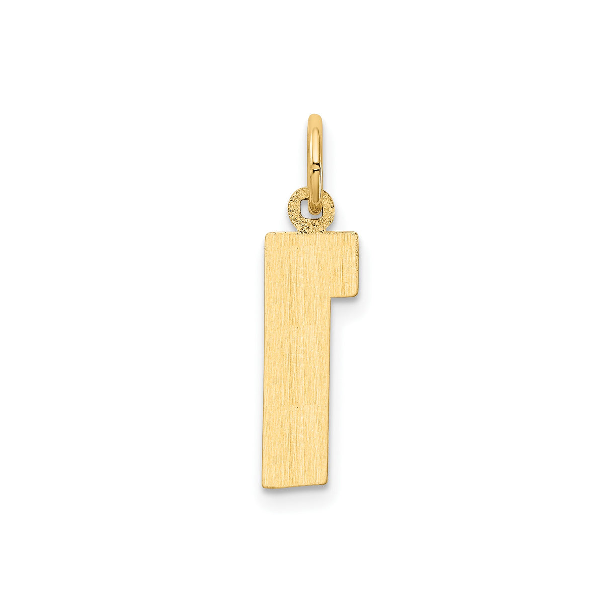 14k Yellow Gold Number One Pendant, Polished Modern Symbolic Charm for Women or Unisex Wear