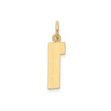 14k Yellow Gold Number One Pendant, Polished Modern Symbolic Charm for Women or Unisex Wear