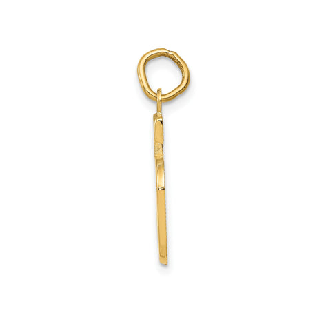 14k Yellow Gold Number Five Pendant, Clean Modern Numeric Charm, Minimalist Unisex Jewelry