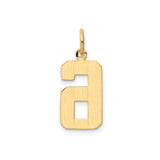 14k Yellow Gold Number 6 Pendant Charm, Bold Block Design, Unisex Jewelry