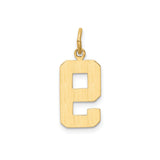 14k Yellow Gold Number 9 Pendant Charm, Bold Block Style, Unisex Jewelry