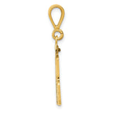 Medium Polished Number 18 Charm Pendant in Real 14k Yellow Gold