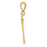 Medium Polished Number 29 Charm Pendant in Real 14k Yellow Gold
