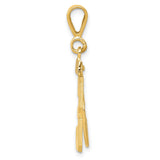 14k Yellow Gold Number 53 Pendant, Bold Block Numerals, Unisex Sports Charm