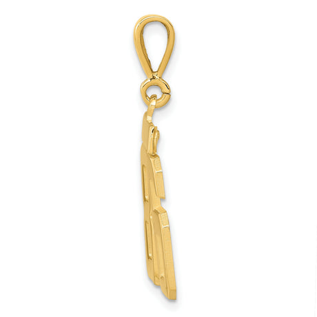 14k Yellow Gold Number 86 Pendant, Bold Athletic Font, Unisex Sports Charm
