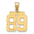 Medium Polished Number 89 Charm Pendant in Real 14k Yellow Gold