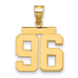 Medium Polished Number 96 Charm Pendant in Real 14k Yellow Gold