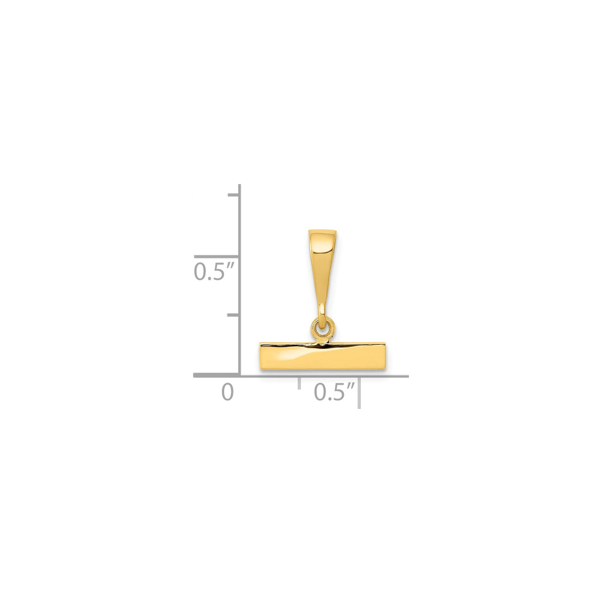 14k Yellow Gold Bar Pendant, Minimalist Polished Rectangle Charm, Custom Engraving Option