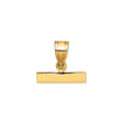 14k Yellow Gold Bar Pendant, Minimalist Polished Rectangle Charm, Custom Engraving Option