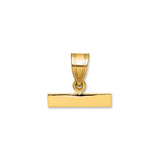 14k Yellow Gold Bar Pendant, Minimalist Polished Rectangle Charm, Custom Engraving Option