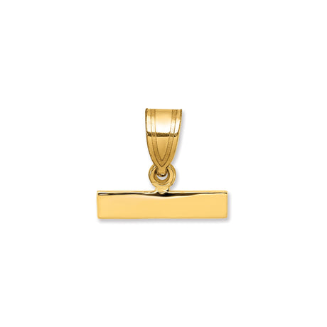 14k Yellow Gold Bar Pendant, Minimalist Polished Rectangle Charm, Custom Engraving Option