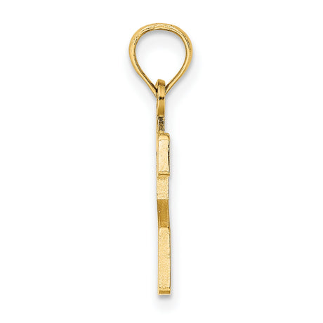 14k Yellow Gold Hebrew Letter Bet Pendant, Jewish Faith Symbol for Women or Unisex Wear