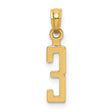 14k Yellow Gold Number 3 Pendant Charm, Block Style Arabic Numeral, Unisex Jewelry