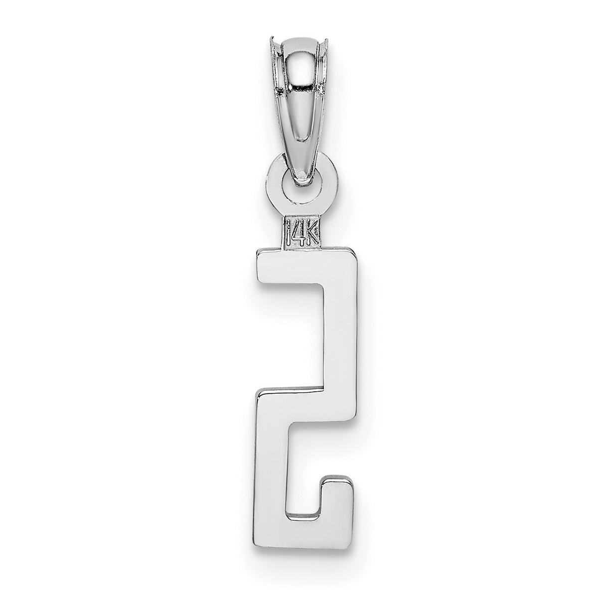 14k White Gold Chai Pendant with Hebrew Life Symbol, Jewish Faith Charm