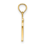 14k Yellow Gold Number Seven Pendant, Polished Charm with Spiritual and Lucky Symbolism