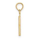 14k Yellow Gold Number 8 Pendant with Open Design, Unisex Infinity Symbol Charm