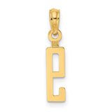 14k Yellow Gold Number 9 Pendant, Unisex Charm with Modern Block Design and Open Center