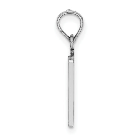 14k White Gold Number 10 Pendant, Polished Jersey or Sports Milestone Charm, Unisex