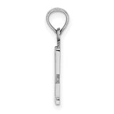 14k White Gold Number 12 Pendant, Bold Sports Charm, Unisex Lucky Number Jewelry