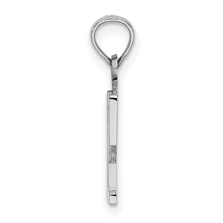 14k White Gold Number 12 Pendant, Bold Sports Charm, Unisex Lucky Number Jewelry