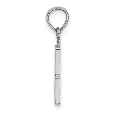 14k White Gold Number 13 Pendant, Bold Block Design, Unisex Charm for Men or Women