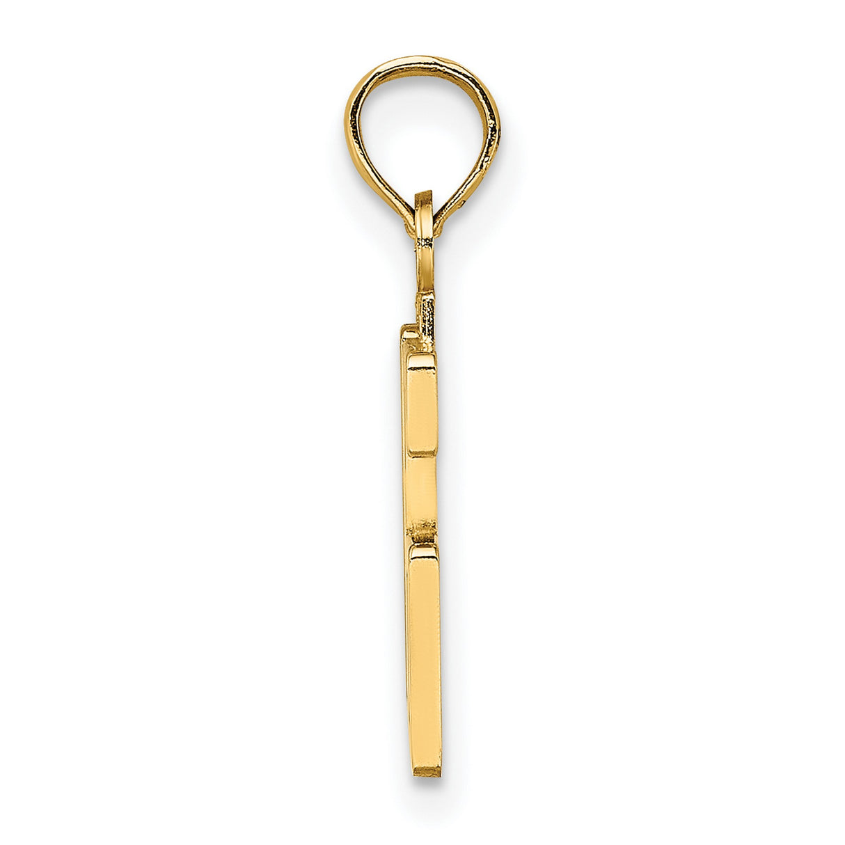 14k Yellow Gold Number 16 Pendant, Polished Sweet Sixteen Birthday Charm for Women or Unisex Wear