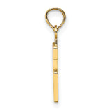 14k Yellow Gold Number 16 Pendant, Polished Sweet Sixteen Birthday Charm for Women or Unisex Wear