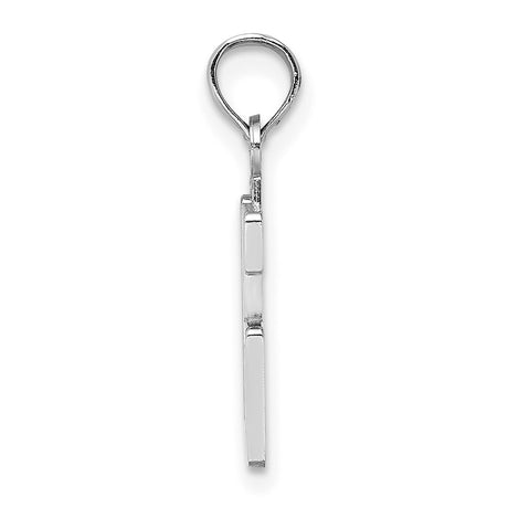 14k White Gold Number 16 Pendant, Bold Sporty Font Sweet Sixteen Birthday Charm