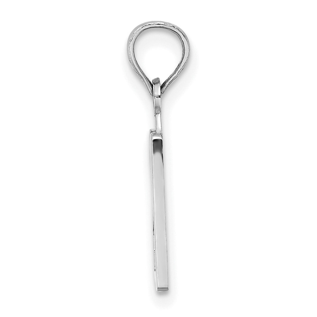 14k White Gold Number 20 Pendant, Bold High-Polish Milestone Charm for Men or Women