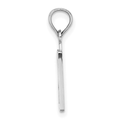 14k White Gold Number 20 Pendant, Bold High-Polish Milestone Charm for Men or Women