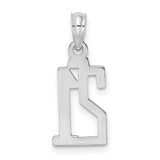 14k White Gold Number 21 Pendant, Polished Milestone Charm for 21st Birthday or Anniversary