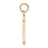 14k Yellow Gold Number 25 Pendant Charm with Polished Block Numerals