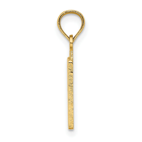 14k Yellow Gold Number 50 Pendant, Polished Bold Modern Numerals, Milestone Jewelry for Men and Women