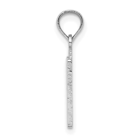 14k White Gold Number 50 Pendant, Bold Modern Anniversary Milestone Charm