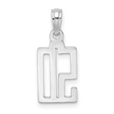 14k White Gold Number 50 Pendant, Bold Modern Anniversary Milestone Charm