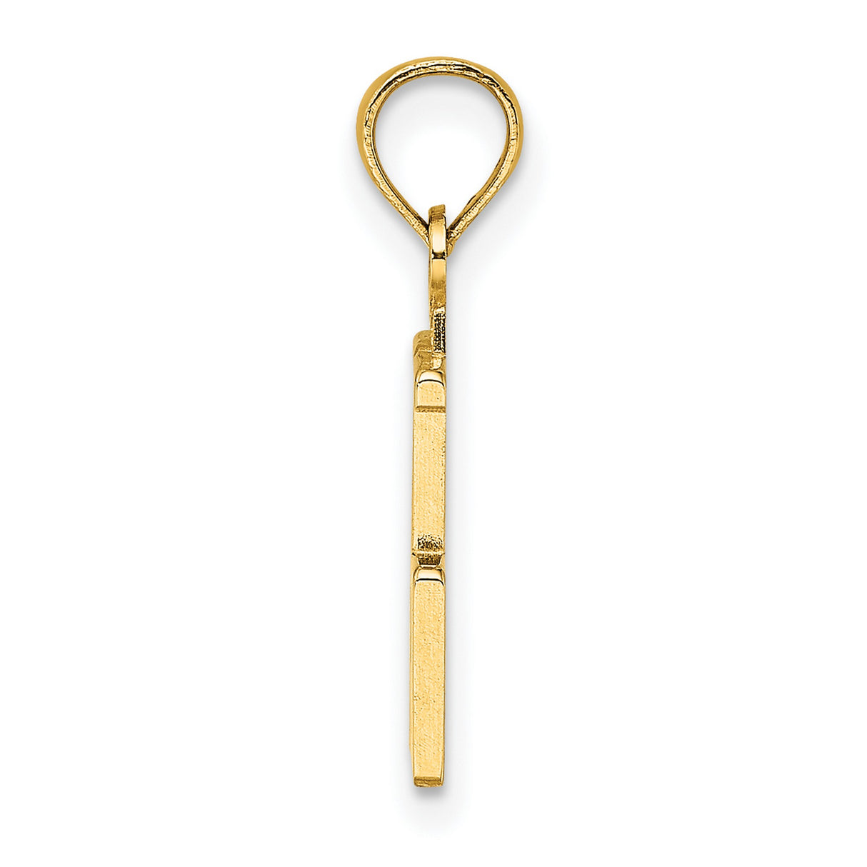 14k Yellow Gold Number 75 Pendant, Bold Polished Numeric Charm for Men or Women