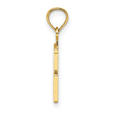 14k Yellow Gold Number 75 Pendant, Bold Polished Numeric Charm for Men or Women
