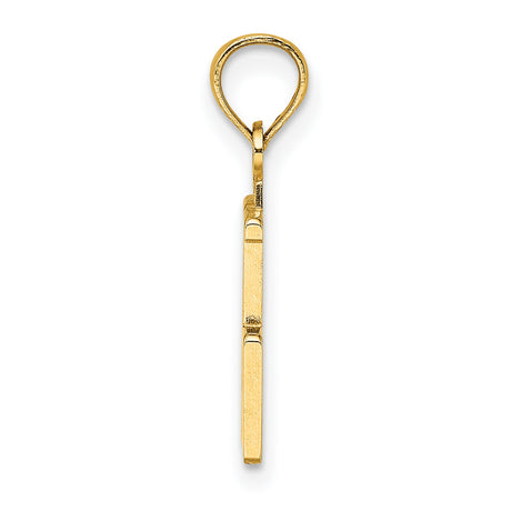 14k Yellow Gold Number 75 Pendant, Bold Polished Numeric Charm for Men or Women