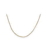 14K Yellow Gold 0.5 mm Polished Chain Necklace, Solid