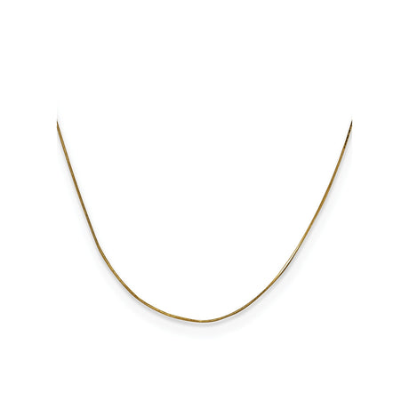 14K Yellow Gold 0.5 mm Polished Chain Necklace, Solid