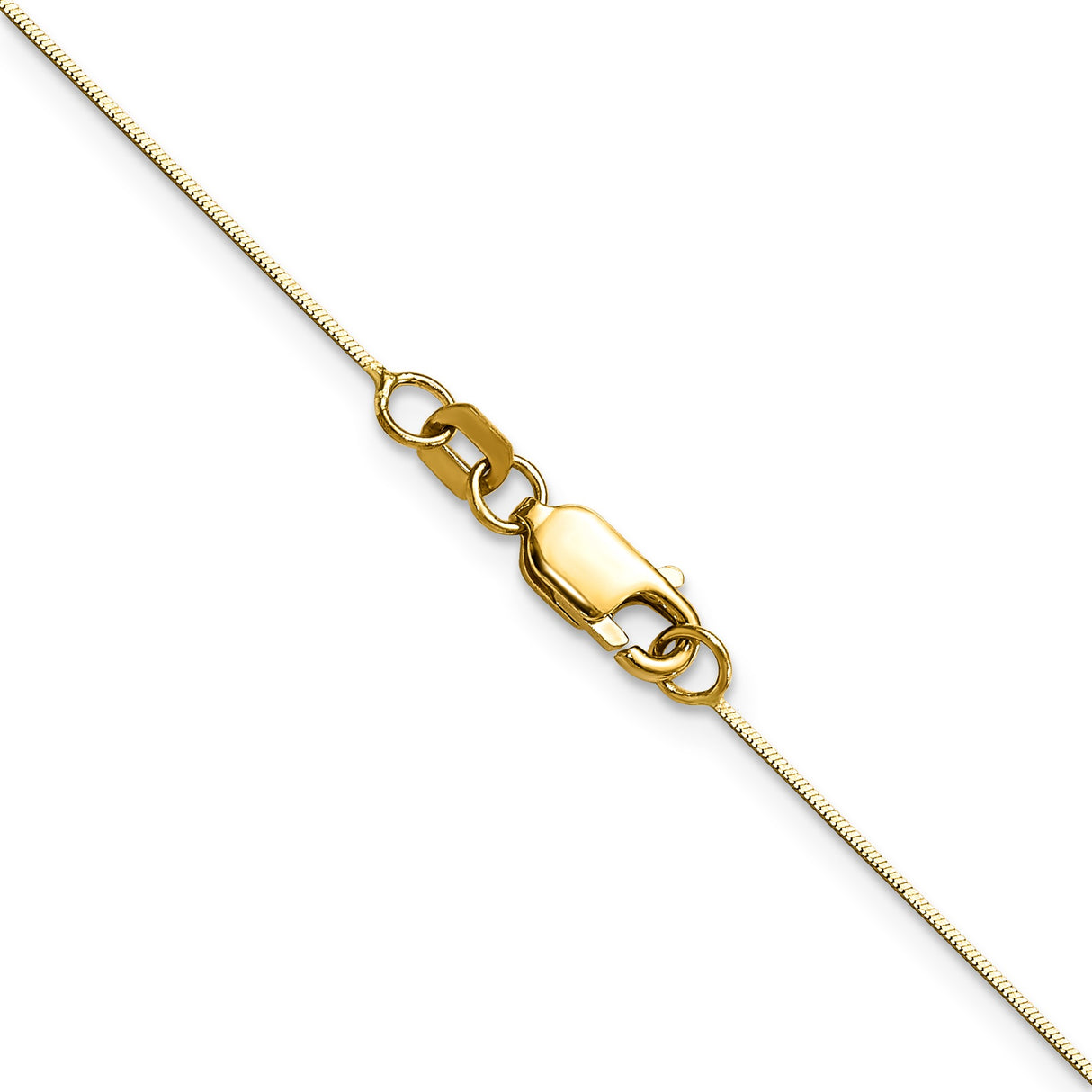 14K Yellow Gold 0.5 mm Polished Chain Necklace, Solid alternate angle