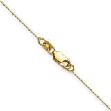 14K Yellow Gold 0.5 mm Polished Chain Necklace, Solid alternate angle