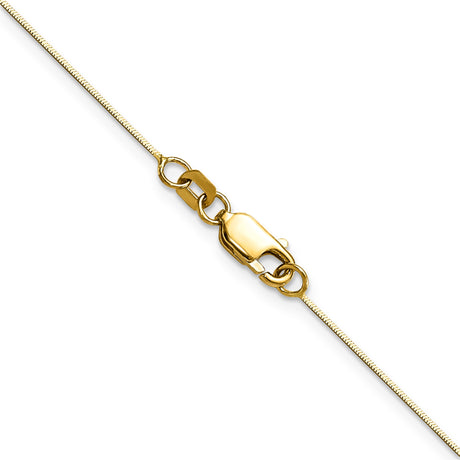 14K Yellow Gold 0.5 mm Polished Chain Necklace, Solid alternate angle