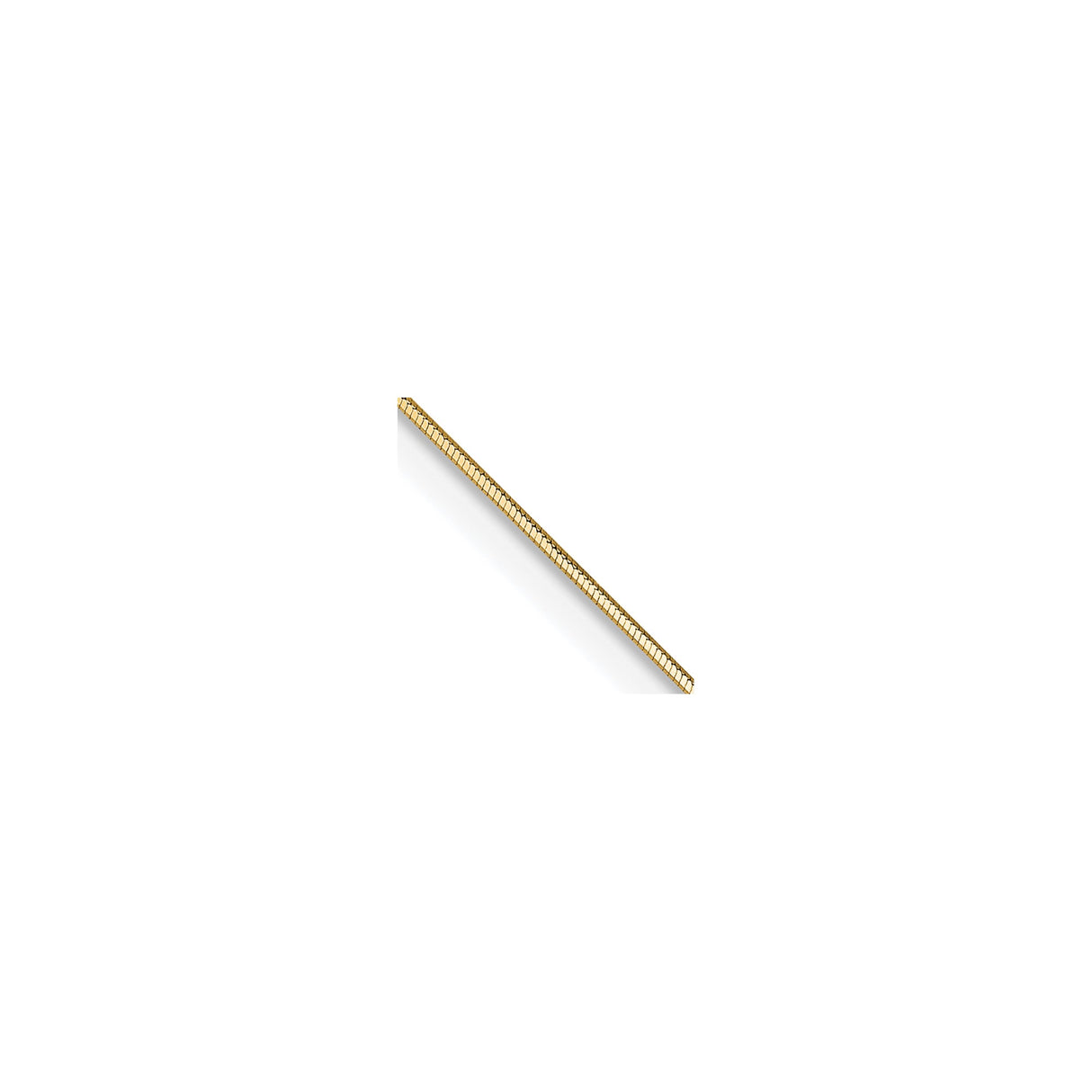 14K Yellow Gold 0.5 mm Polished Chain Necklace, Solid detail view