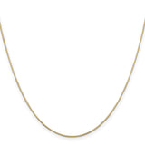 14K Yellow Gold 0.6 mm Polished Chain Necklace, Solid