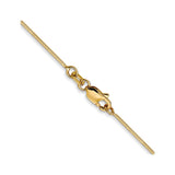 14K Yellow Gold 0.6 mm Polished Chain Necklace, Solid alternate angle