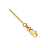 14K Yellow Gold 0.6 mm Polished Chain Bracelet, Solid