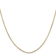 14K Yellow Gold 0.8 mm Polished Chain Necklace, Solid