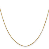 14K Yellow Gold 0.8 mm Polished Chain Necklace, Solid