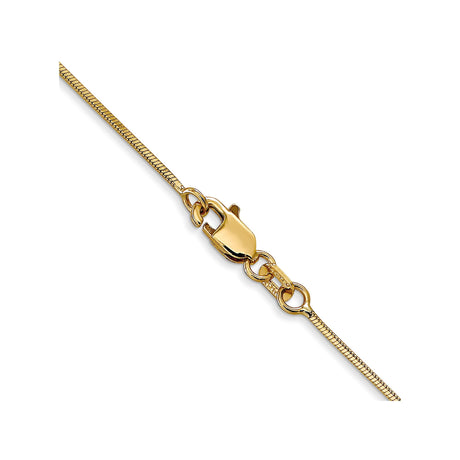 14K Yellow Gold 0.8 mm Polished Chain Necklace, Solid alternate angle